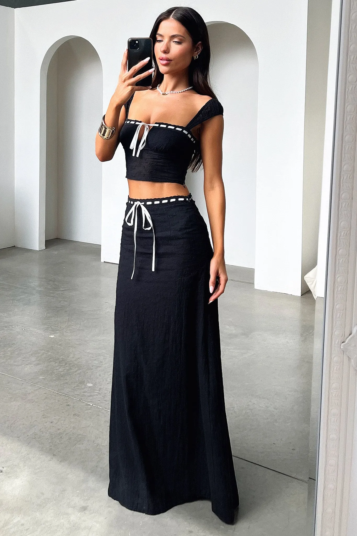 Flora Maxi Skirt - Black