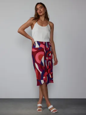 Geo Print Midi Skirt