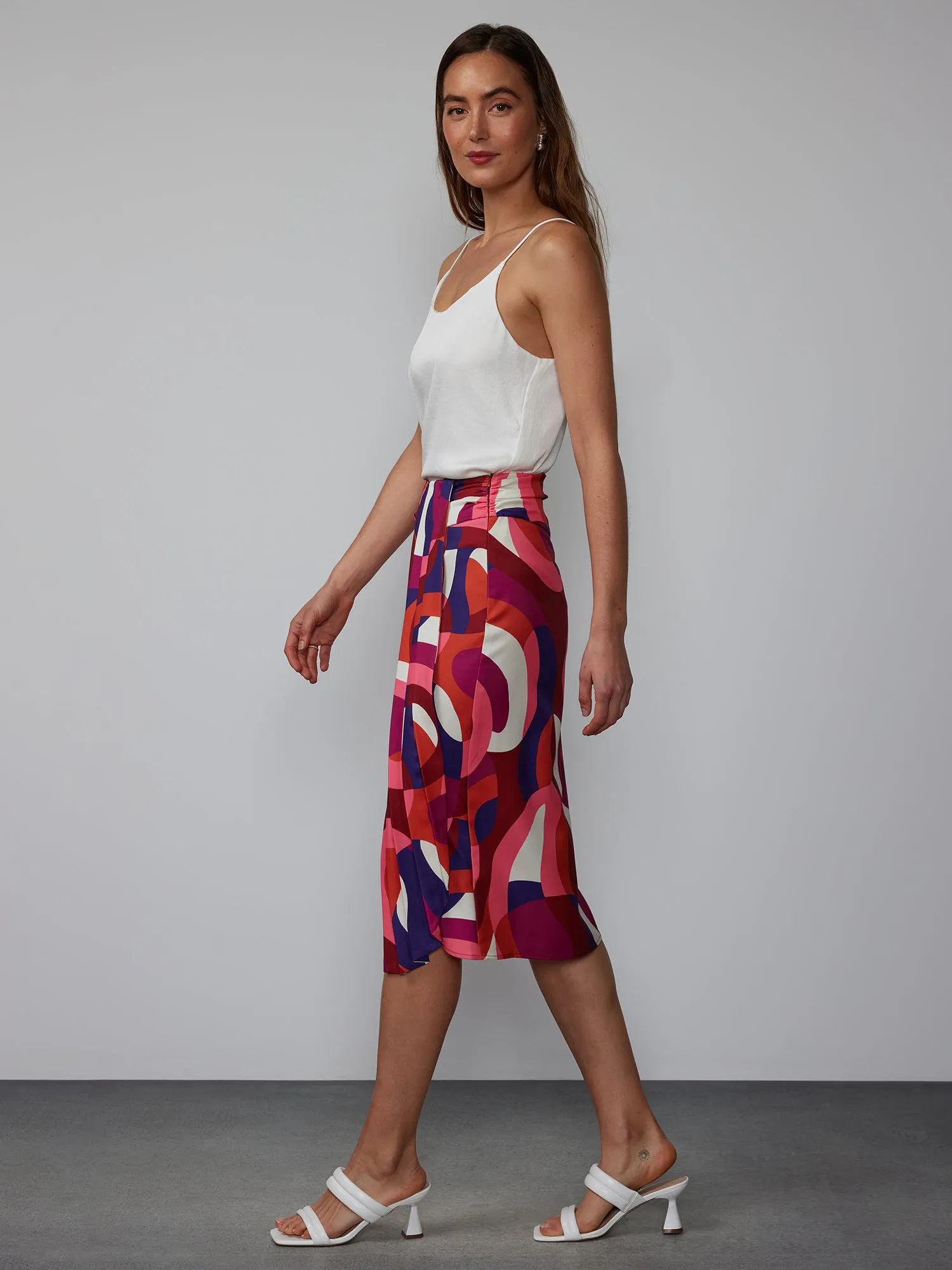 Geo Print Midi Skirt