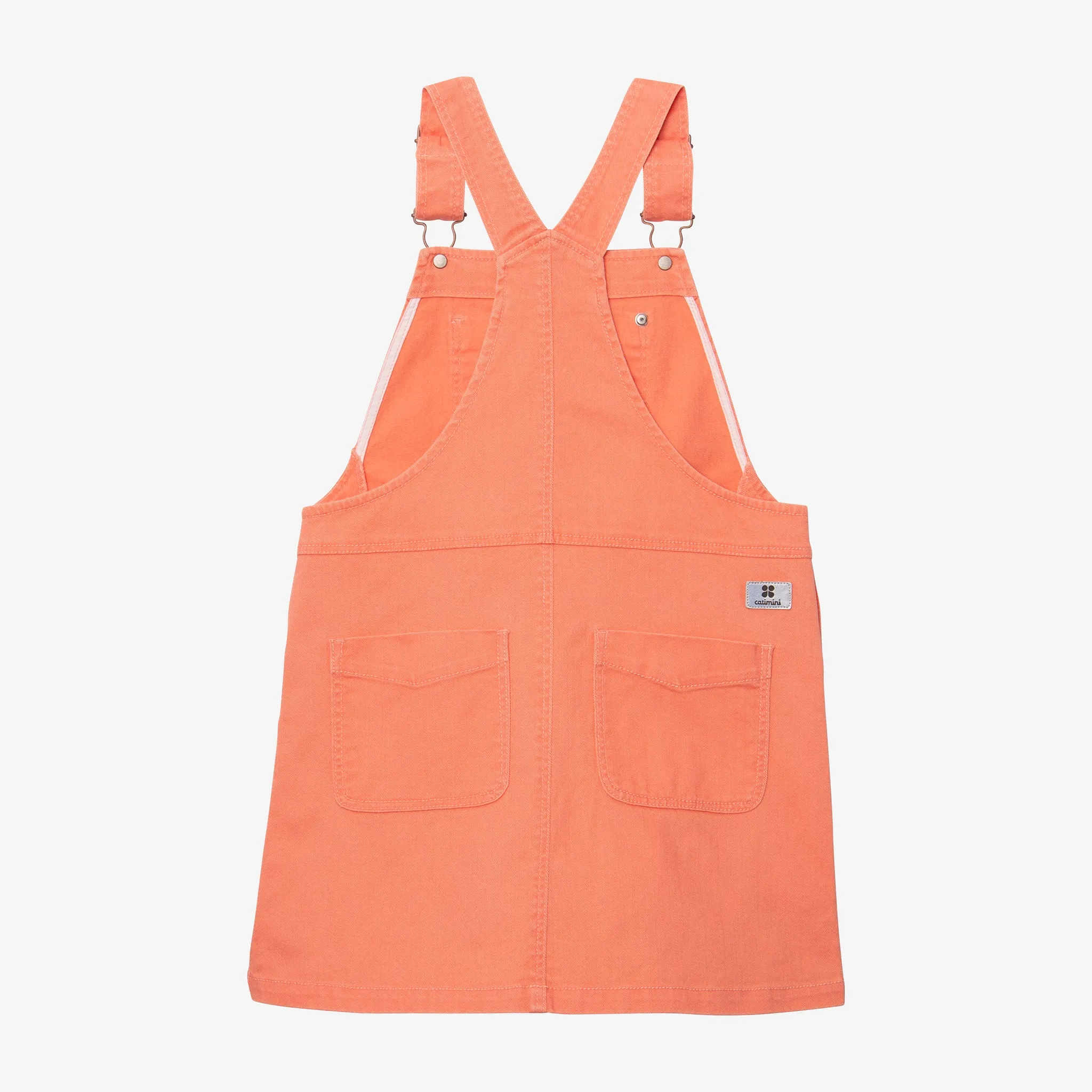 Girls' apricot denim overall dress