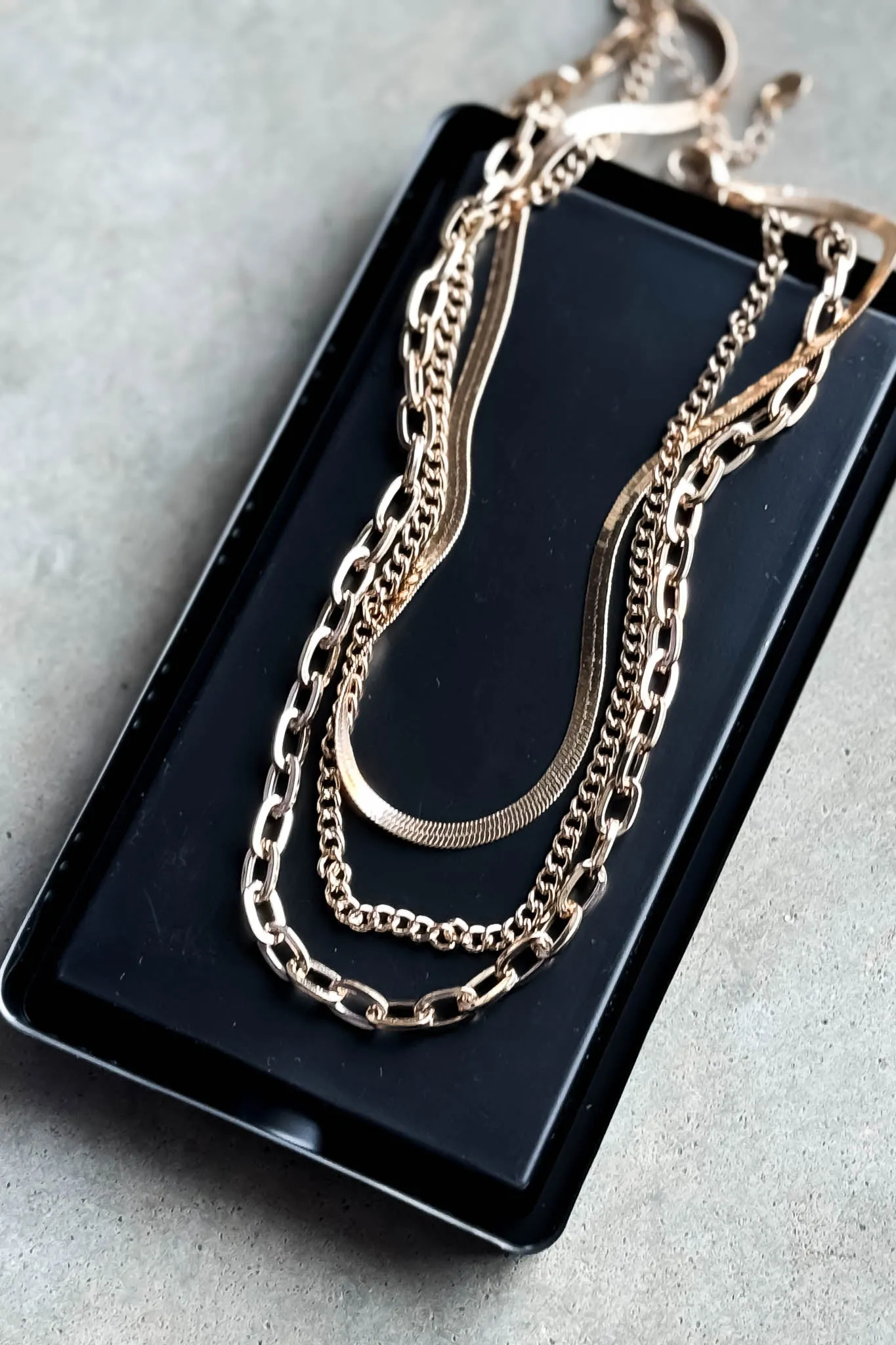 Gold Three Layer Necklace