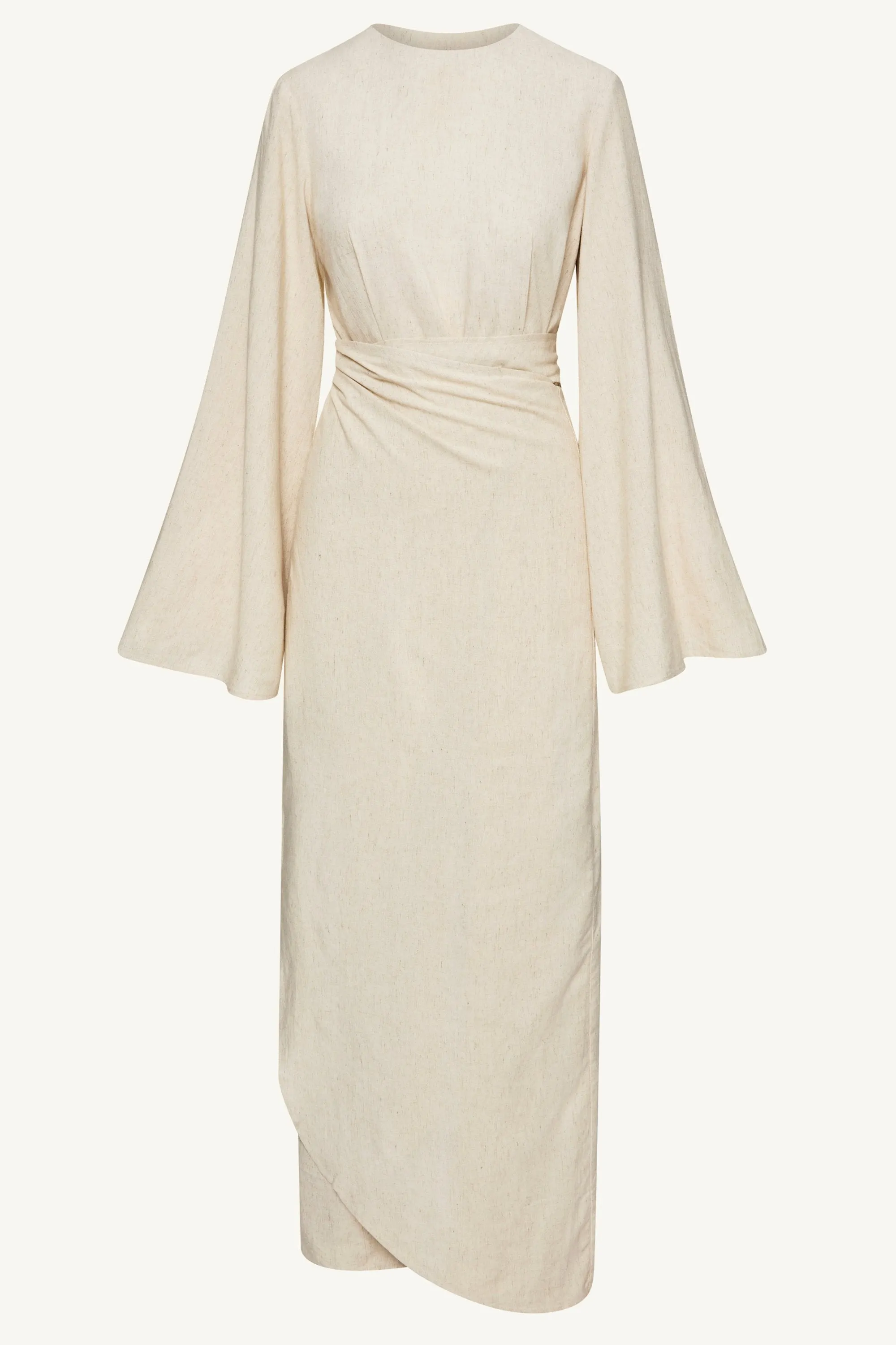 Hanadi Wrap Maxi Dress - Beige