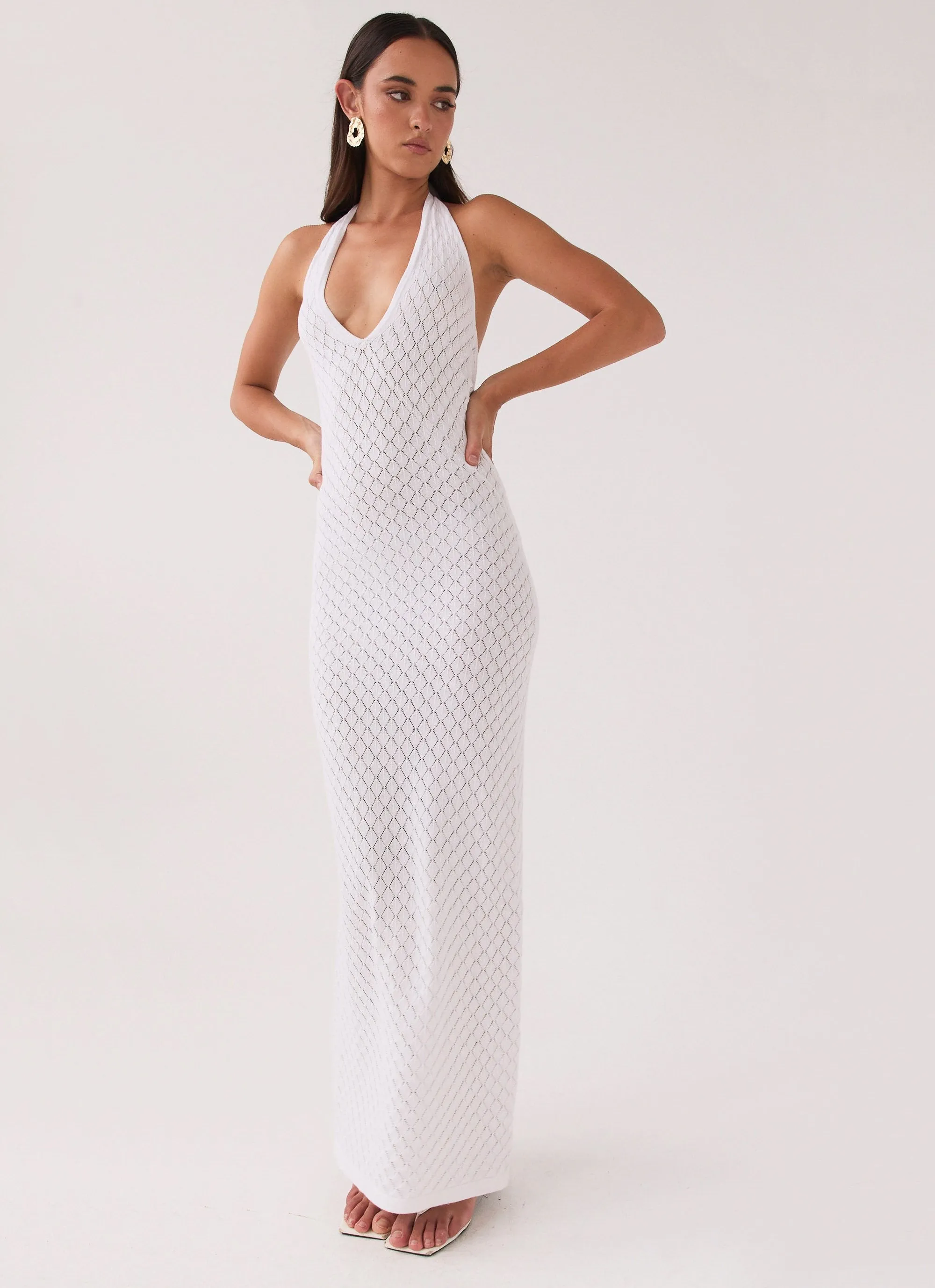 Herald Angels Knit Maxi Dress - White