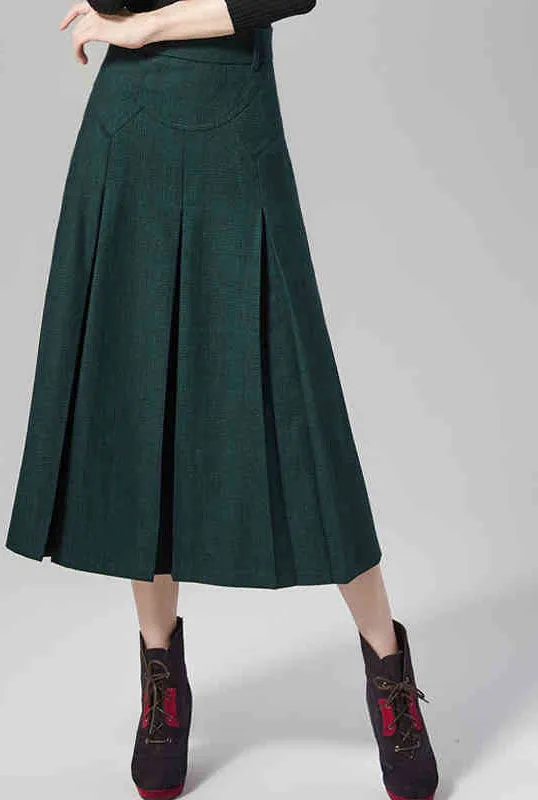 high waist wool women skirt for autumn J102