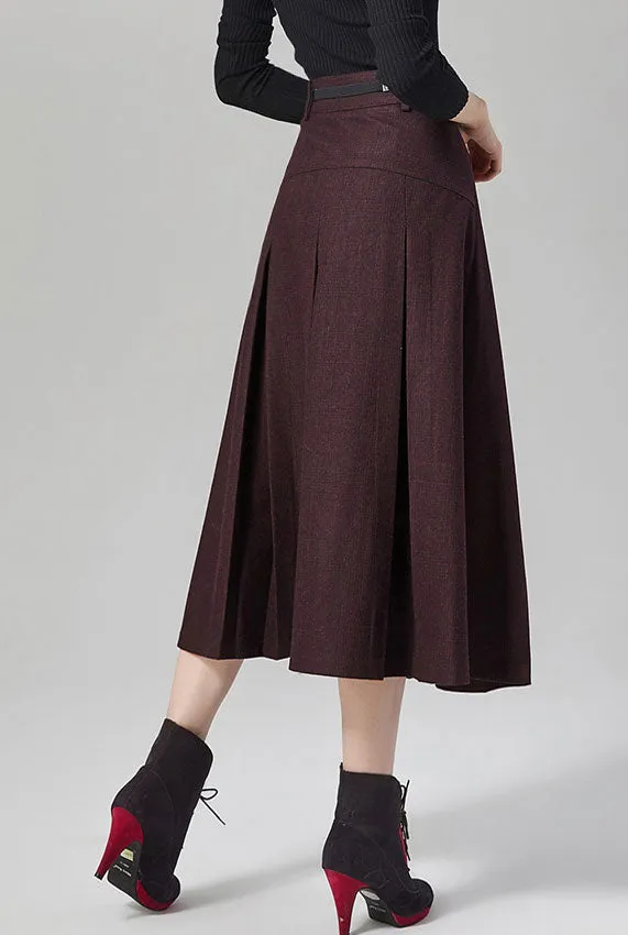 high waist wool women skirt for autumn J102