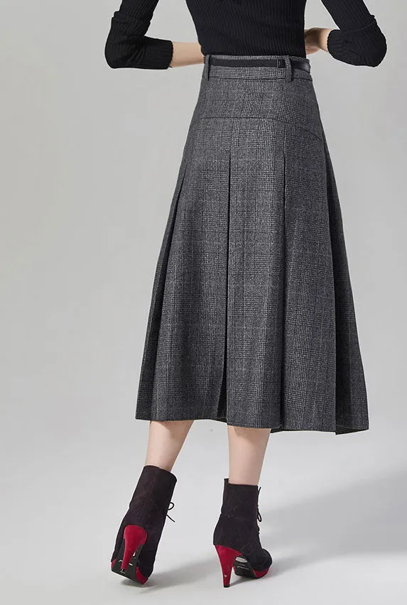 high waist wool women skirt for autumn J102