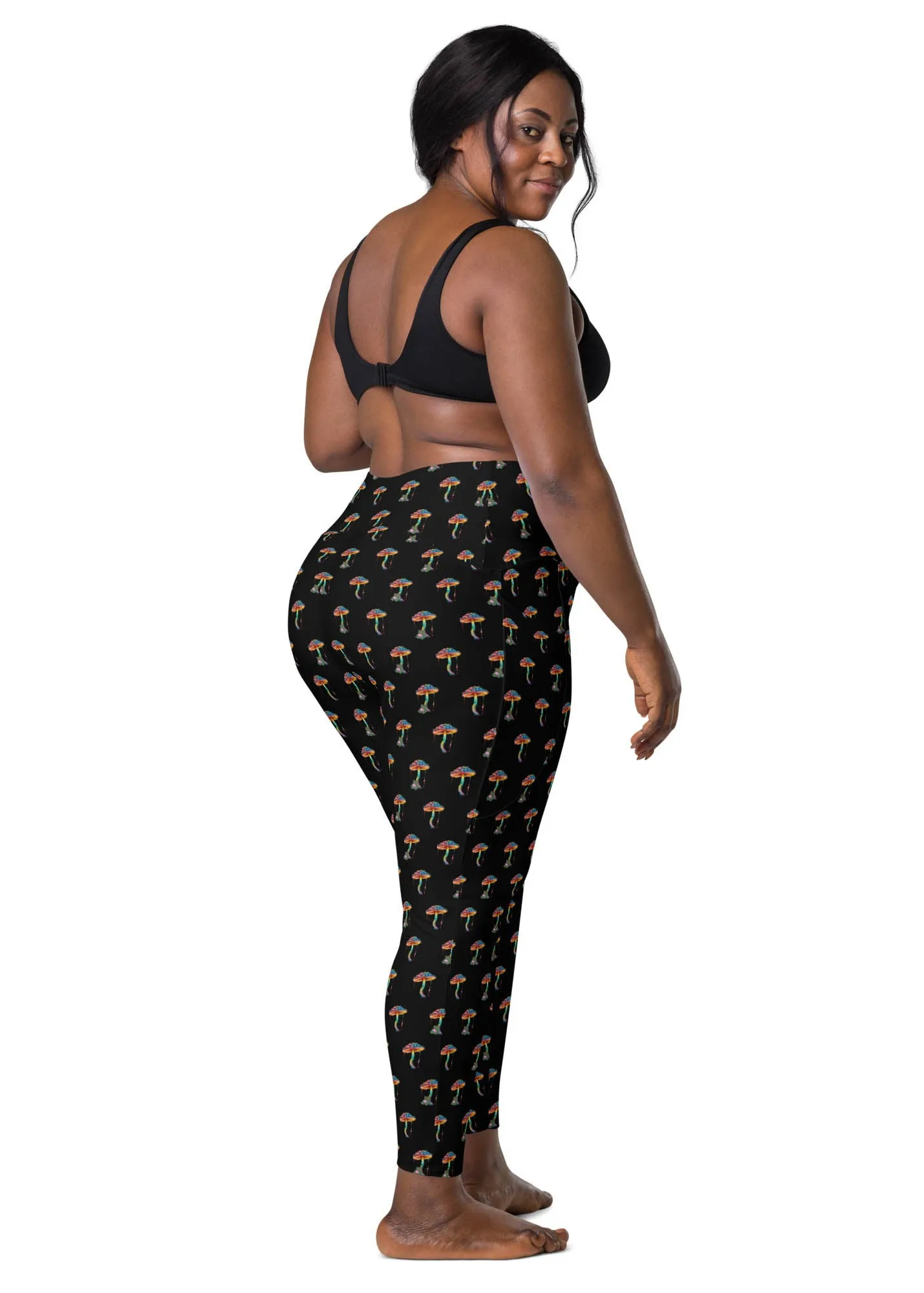 High-Waisted Leggings with Pockets - The Chillin' Frog - Black