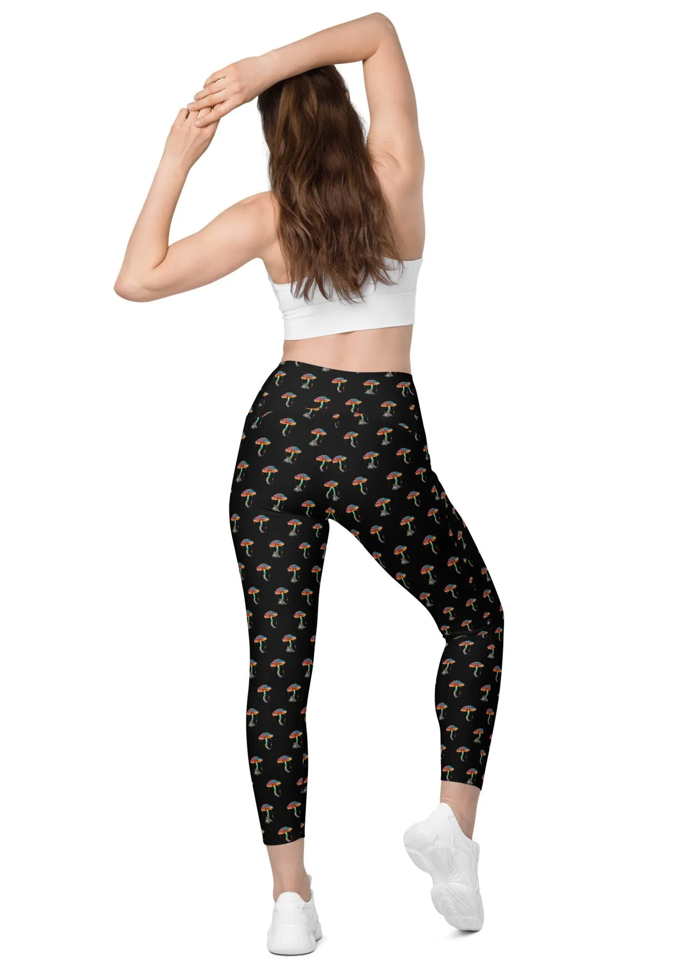 High-Waisted Leggings with Pockets - The Chillin' Frog - Black