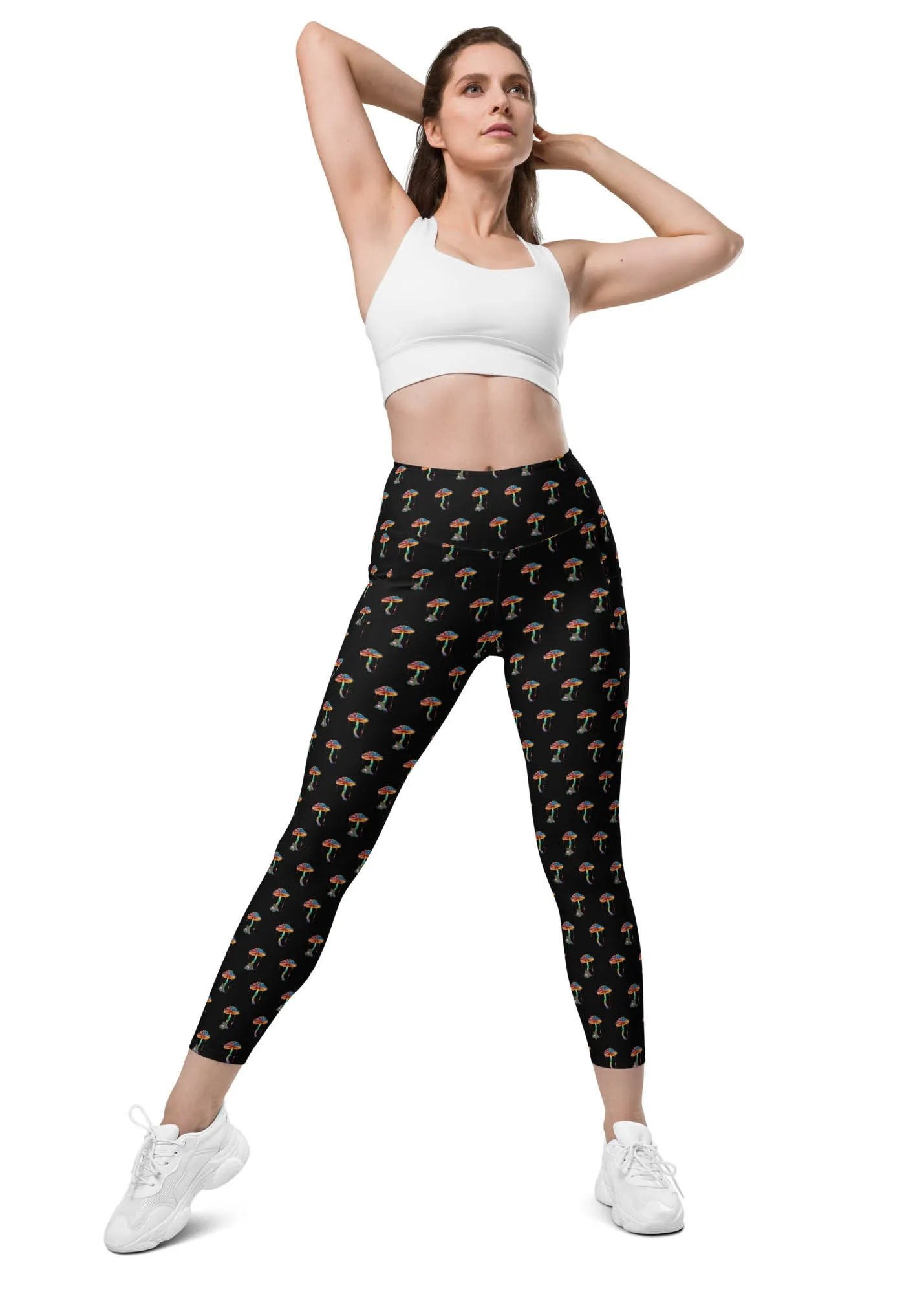 High-Waisted Leggings with Pockets - The Chillin' Frog - Black