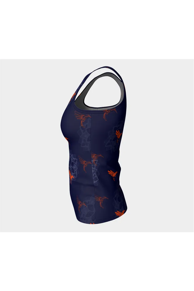 Hummingbird Orange Fitted Tank Top