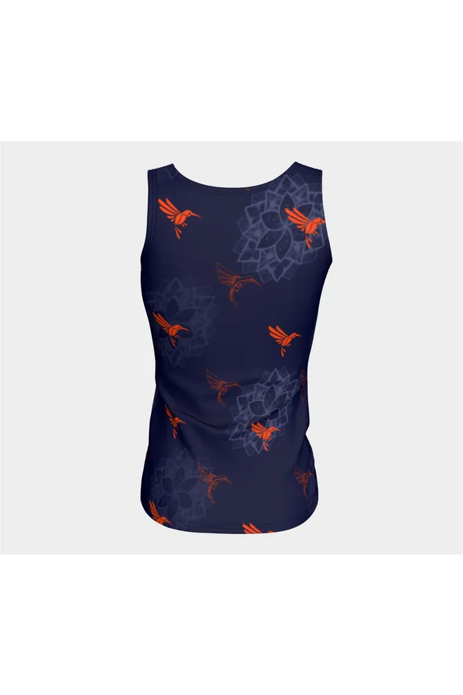 Hummingbird Orange Fitted Tank Top