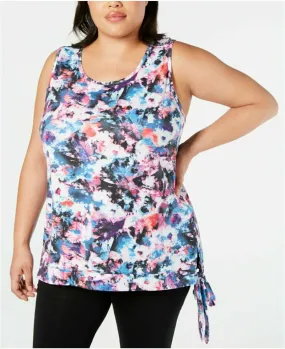 Ideology Floral-Print Side-Tie Tank Top