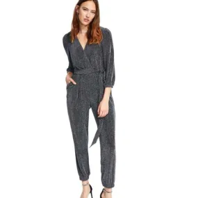 INC INTERNATIONAL CONCEPTS - Metallic Belted Jumpsuit