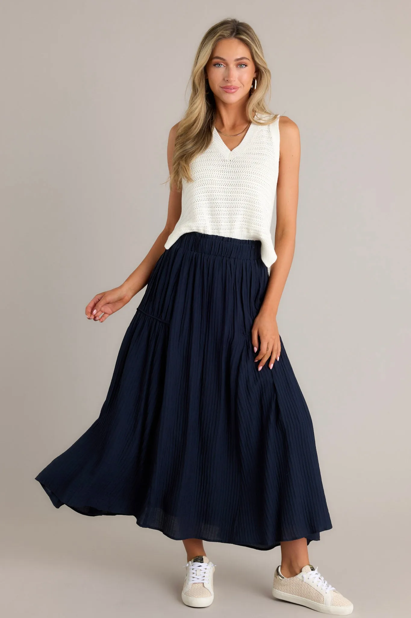 Infinite Allure Navy Maxi Skirt