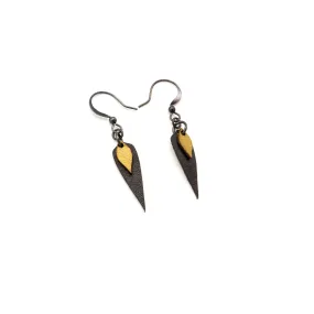 Innera // Leather Earrings - Black, Gold