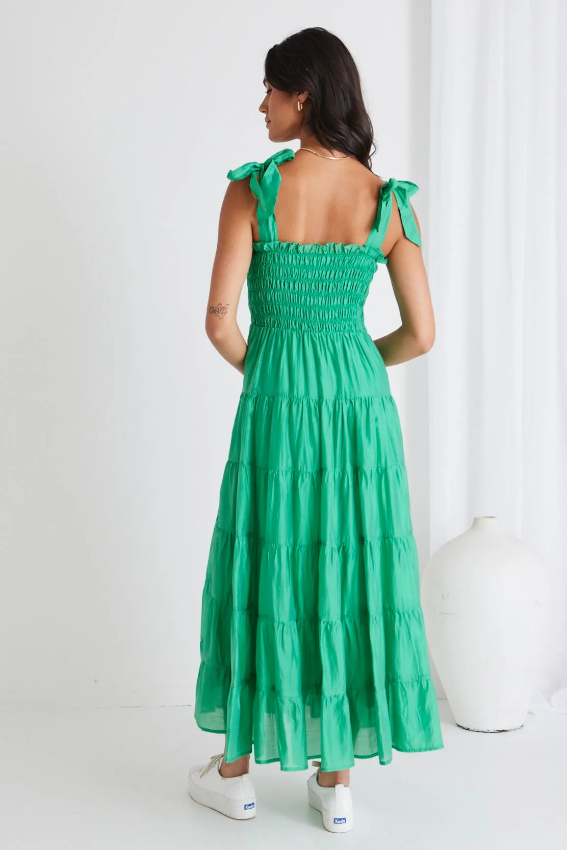 Isabella Green Strappy Tiered Maxi Dress