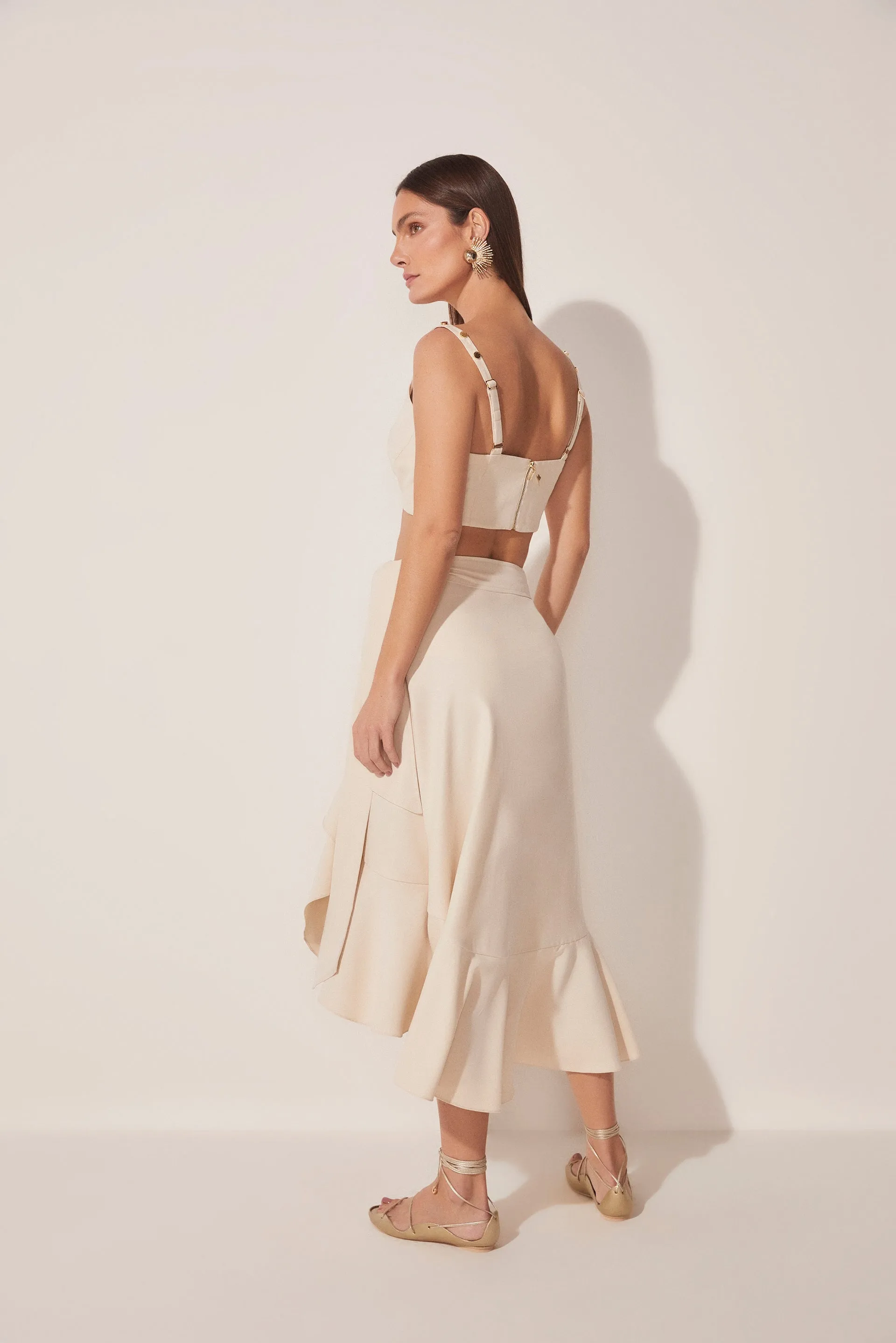 Island Tailored Criss Crossed Midi Skirt E4680A1647