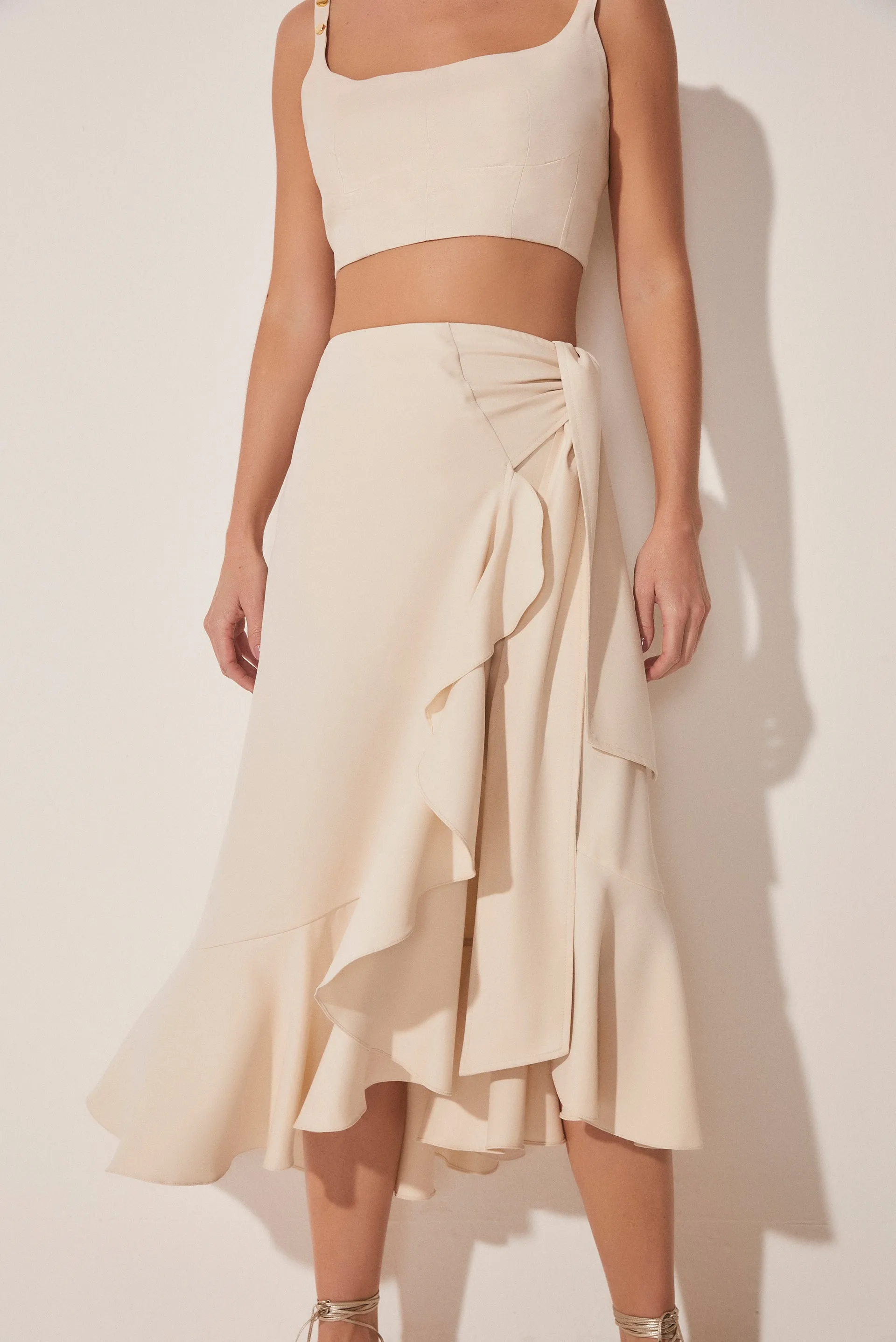 Island Tailored Criss Crossed Midi Skirt E4680A1647