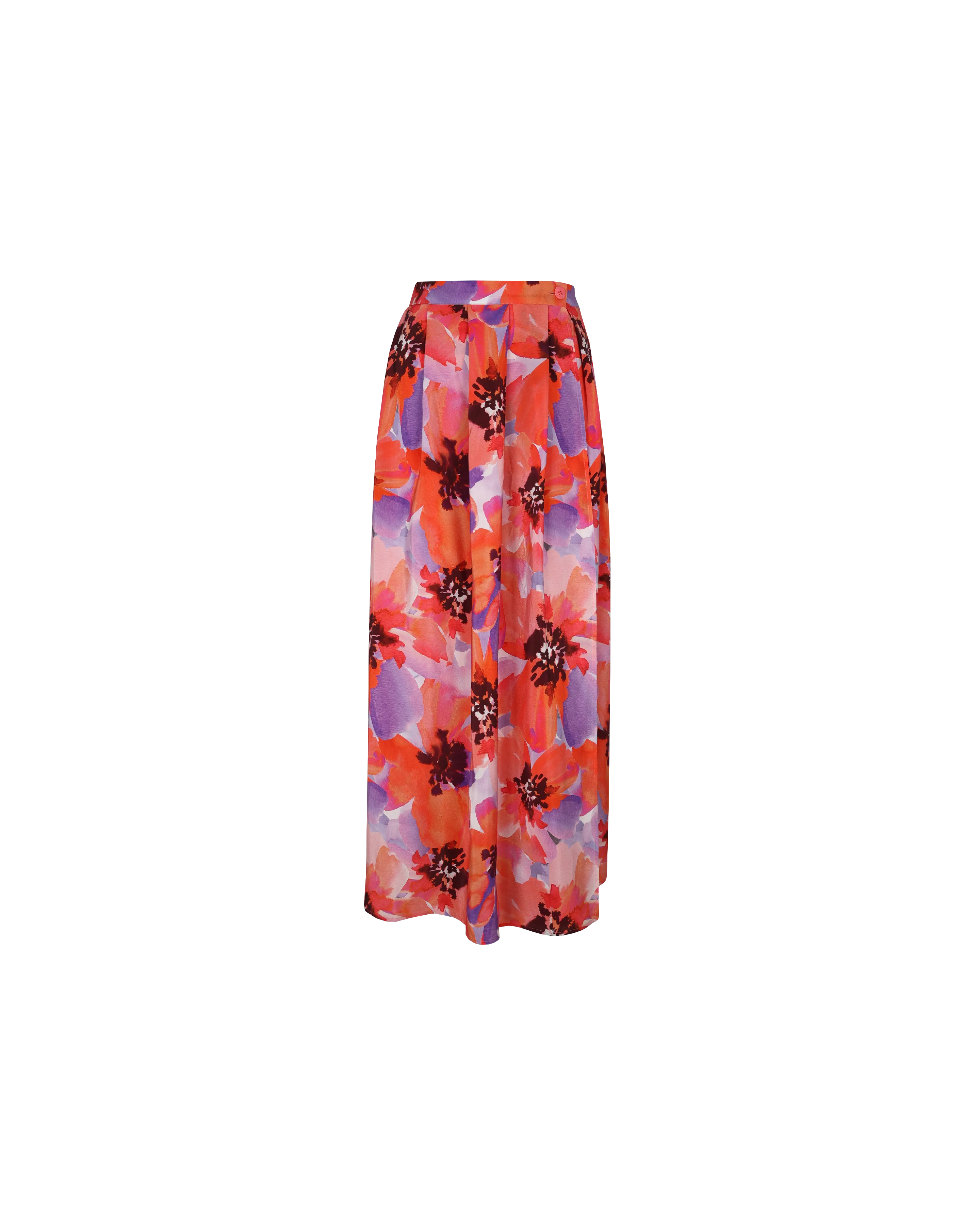 JAQUETTA SILK SKIRT POPPY FLORAL