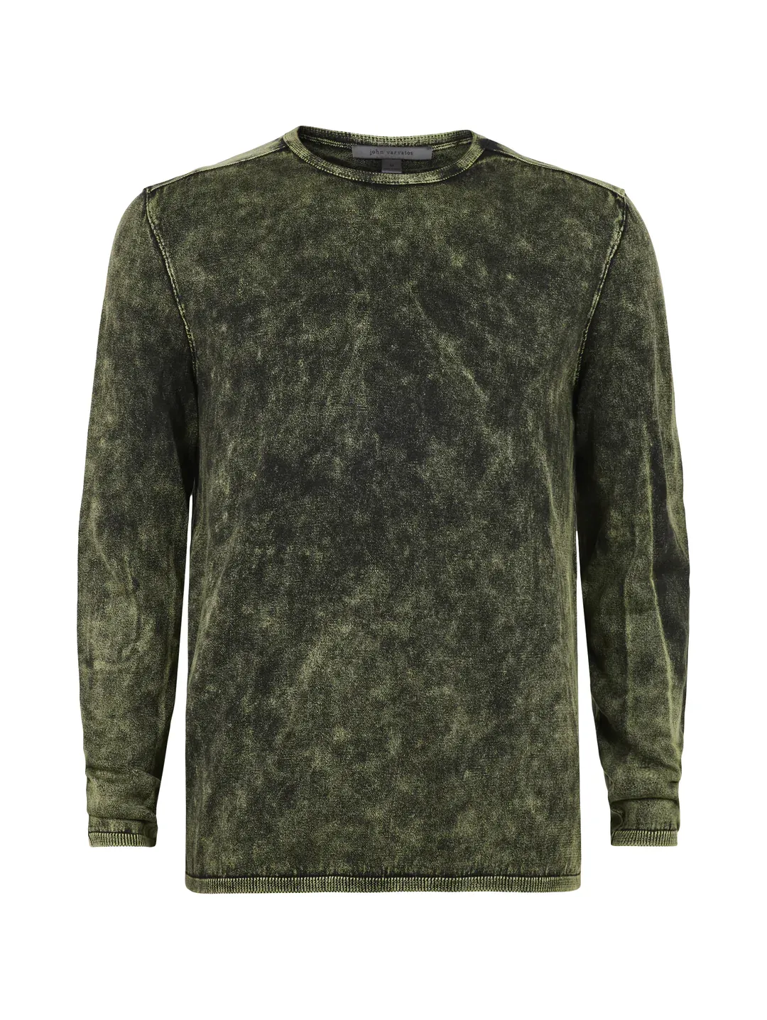 John Varvatos Walter Crew Neck Sweater - Dark Olive