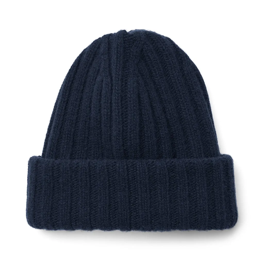 Kari Lambswool Beanie - Midnight Blue