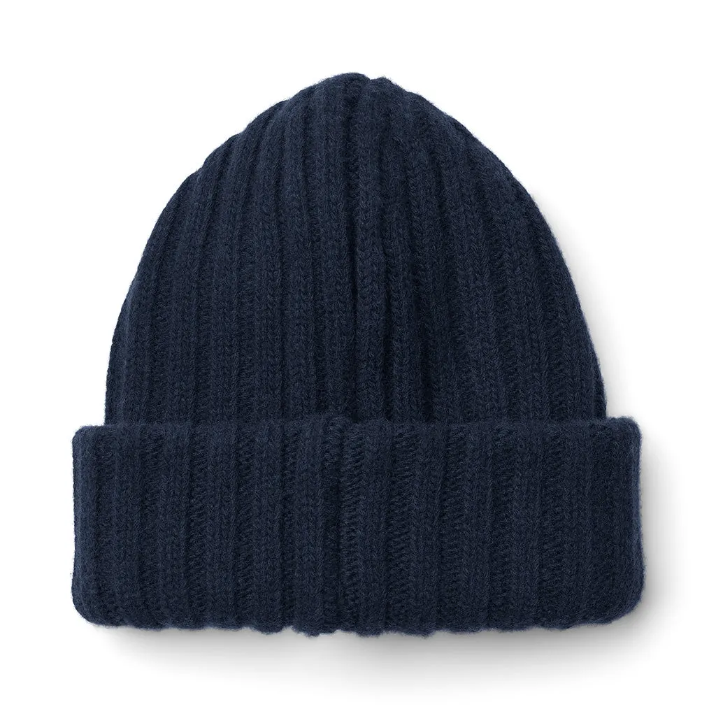 Kari Lambswool Beanie - Midnight Blue