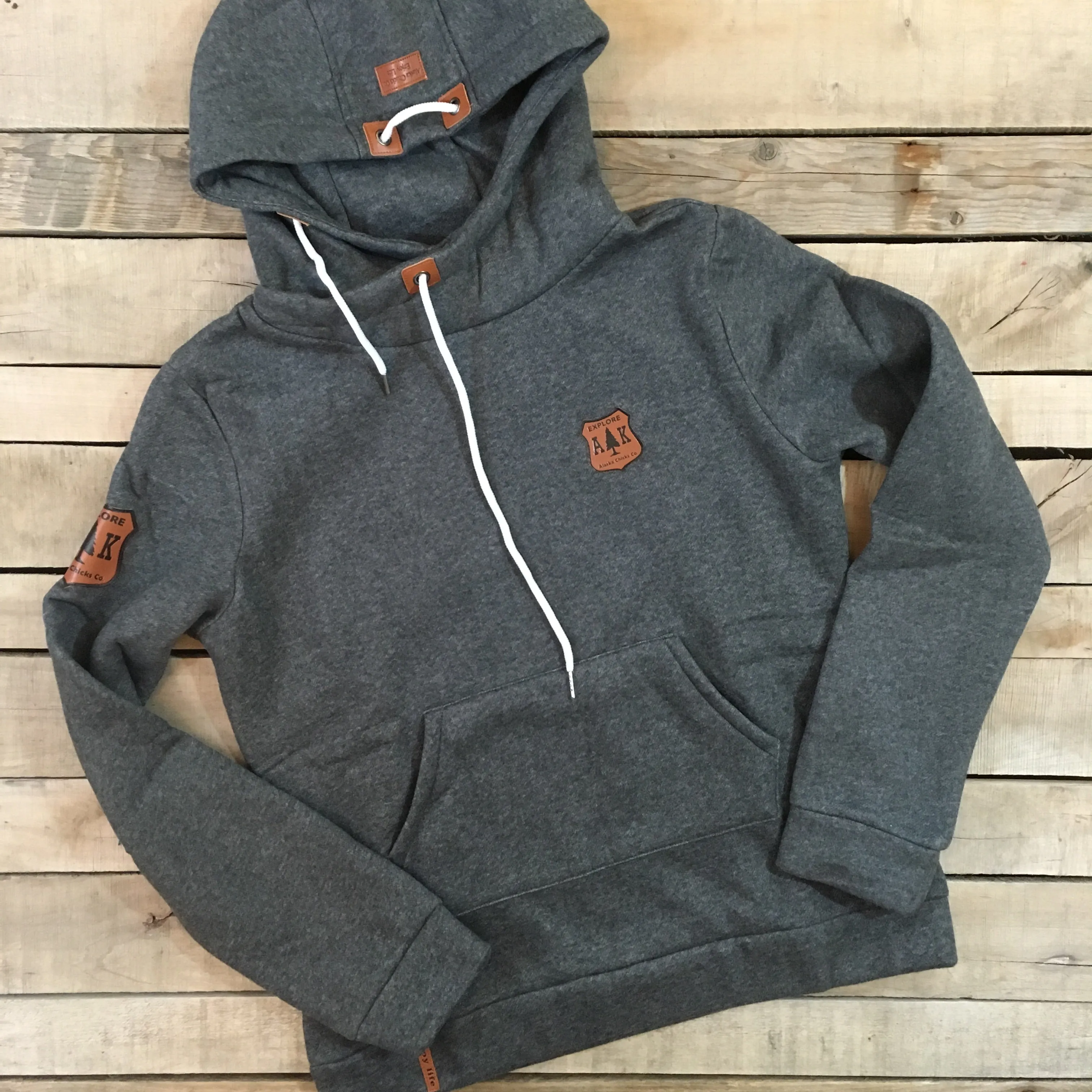 Lazy Mountain Leather Patch Hoodie