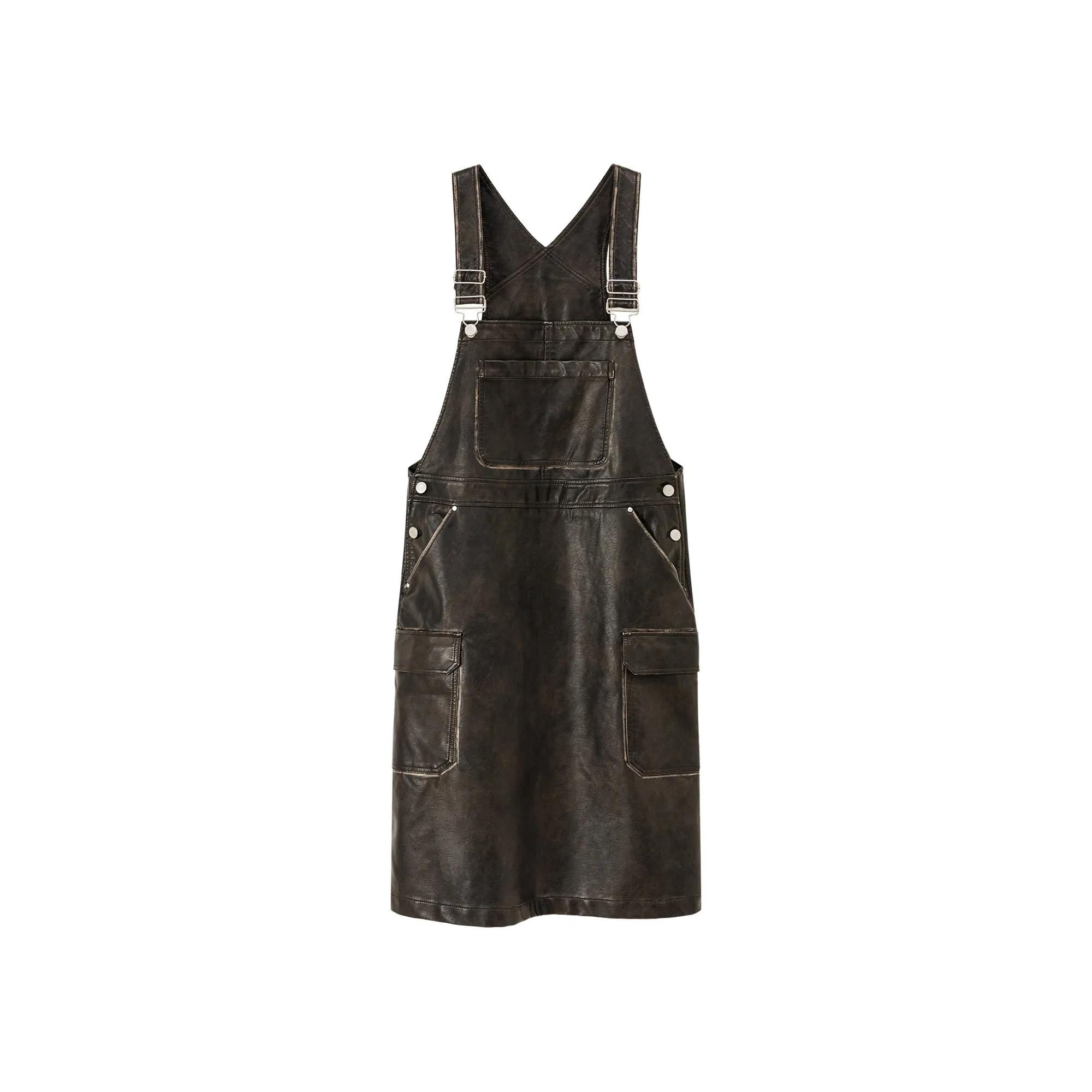 Leather Overall Dress