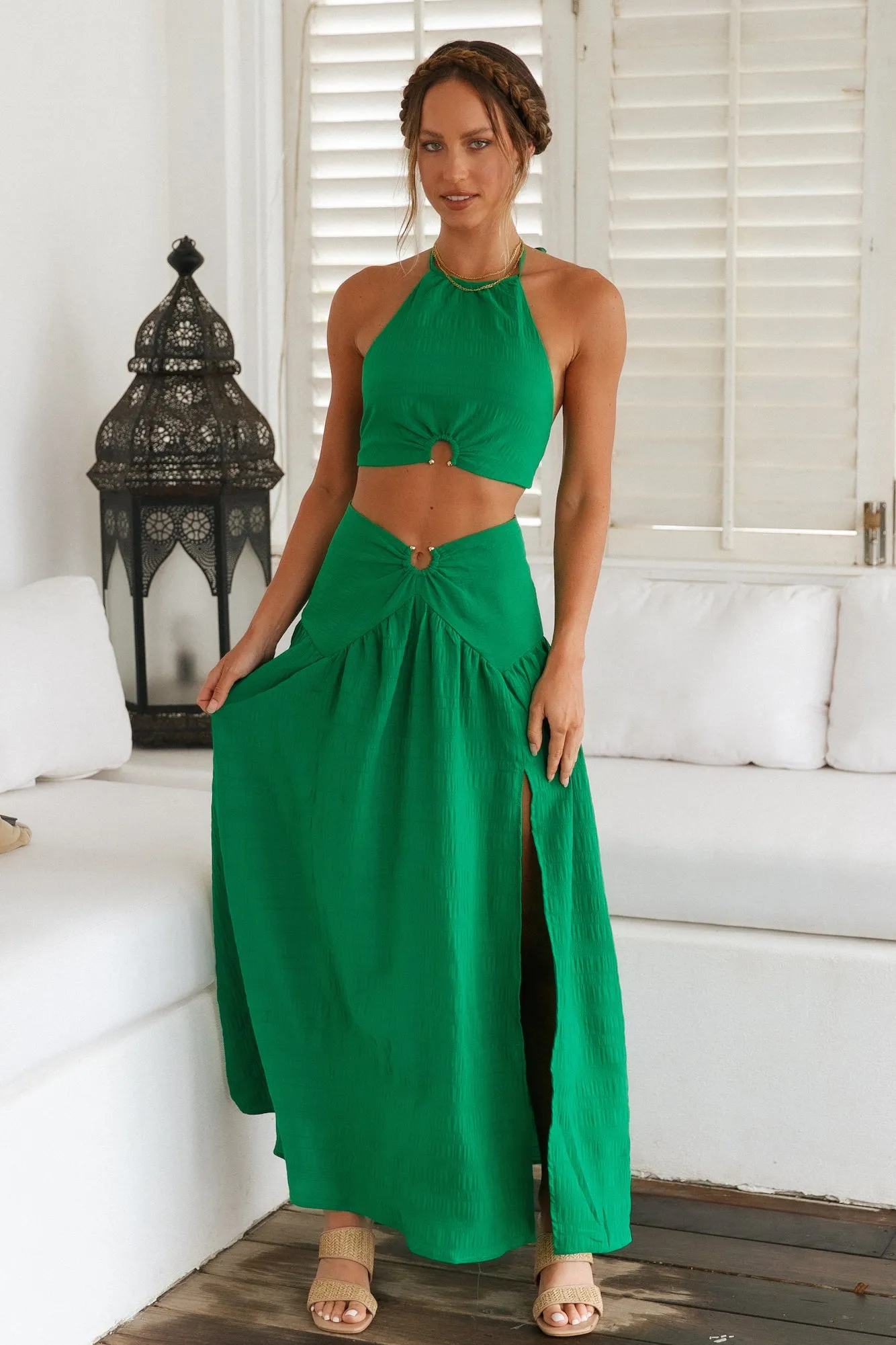 Lemon Tree Maxi Skirt Green