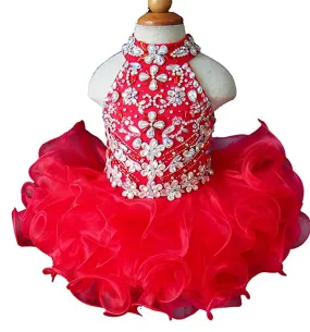 Little Princess Glitz Red Cupcake Pageant Dress For Little Girl