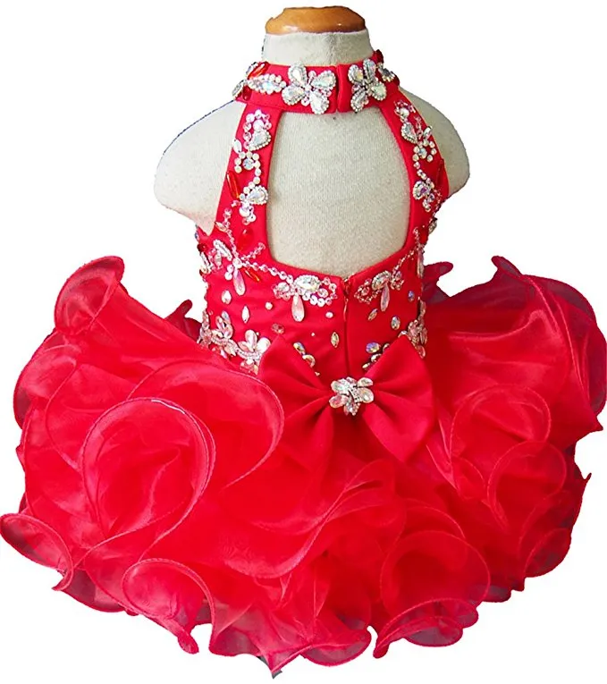 Little Princess Glitz Red Cupcake Pageant Dress For Little Girl