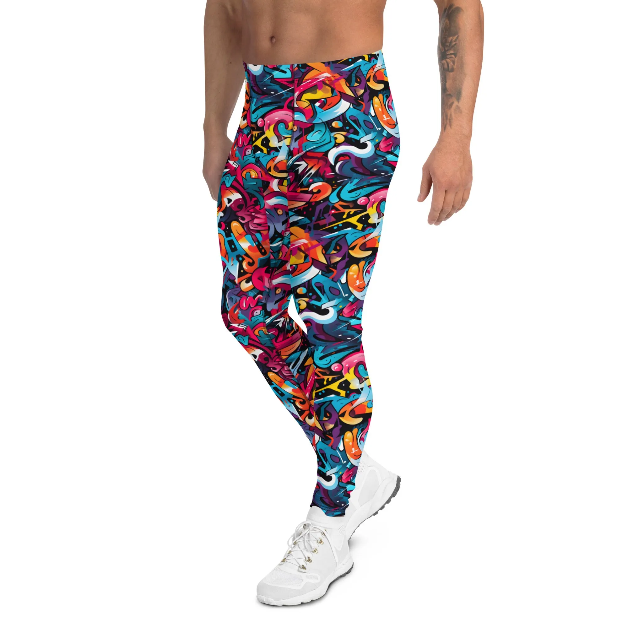 Men's Leggings, Multicolor, Rainbow