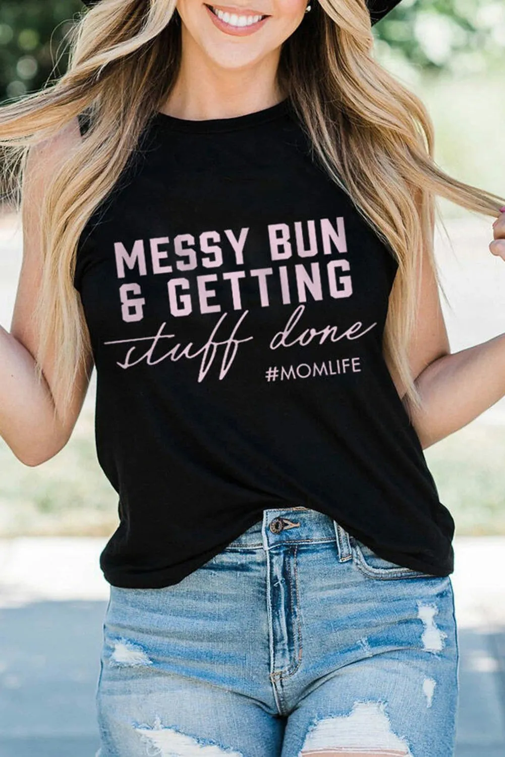 Messy Bun Getting Stuff Done Mom Life Tank Top