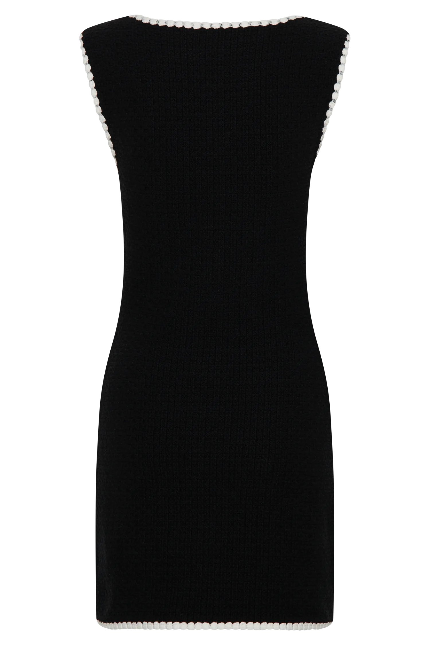 Mia Contrast Knit Mini Dress - Black/White