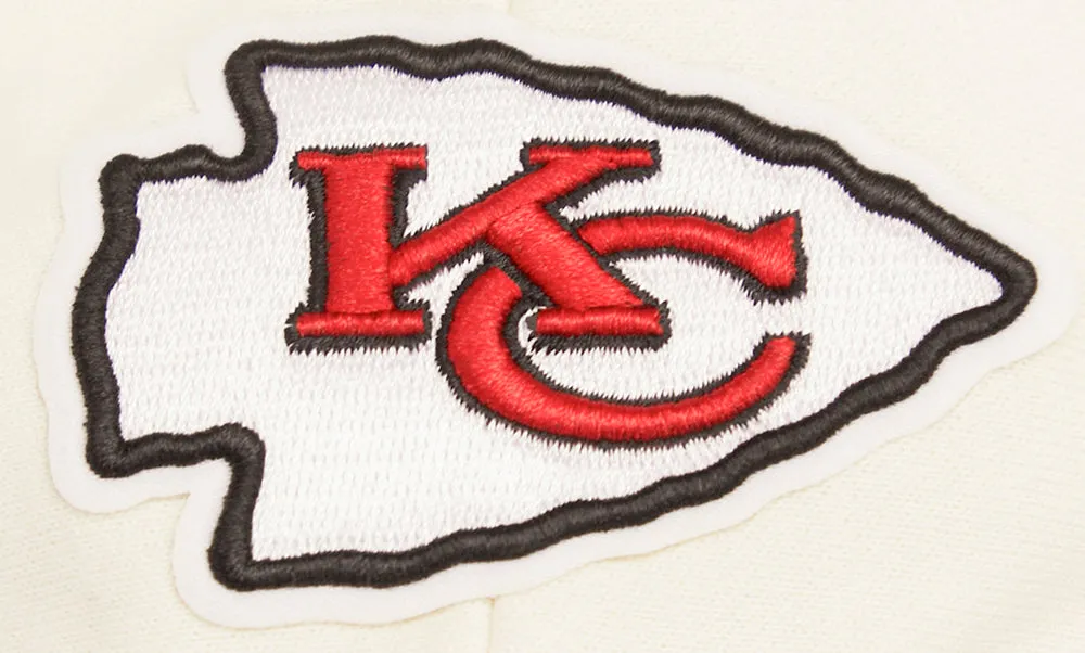 NFL KANSAS CITY CHIEFS RETRO CLASSIC WOMEN'S RIB CROPPED PO HOODIE (EGGSHELL/ RED)