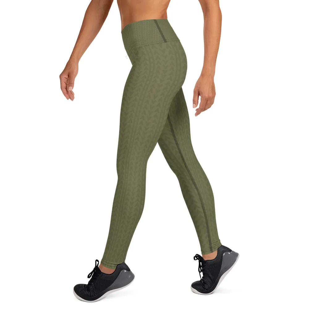 Olive Green High Waist Leggings