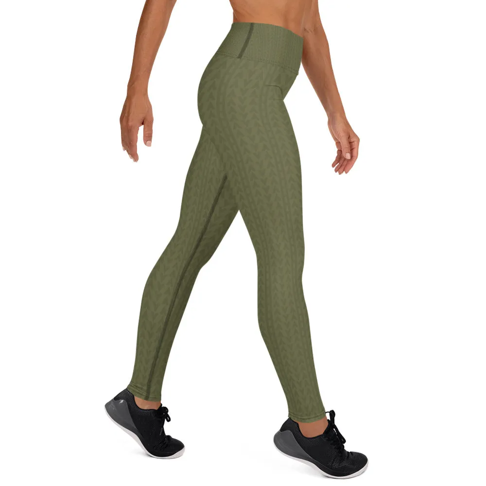 Olive Green High Waist Leggings