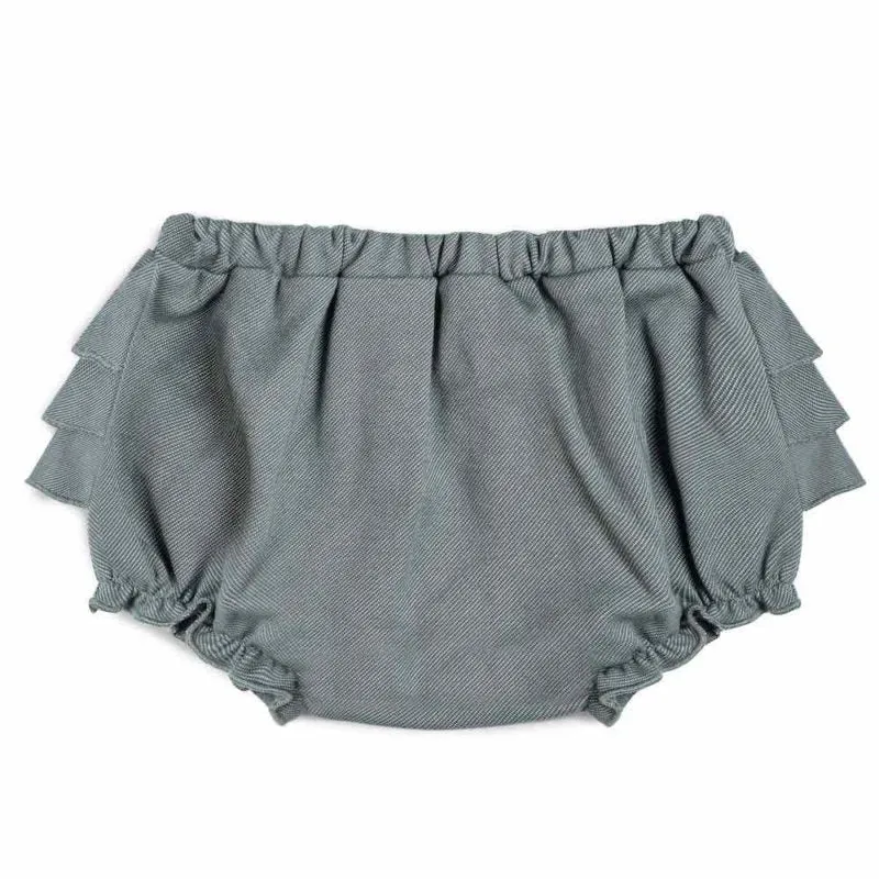 ORGANIC DENIM RUFFLE BLOOMER