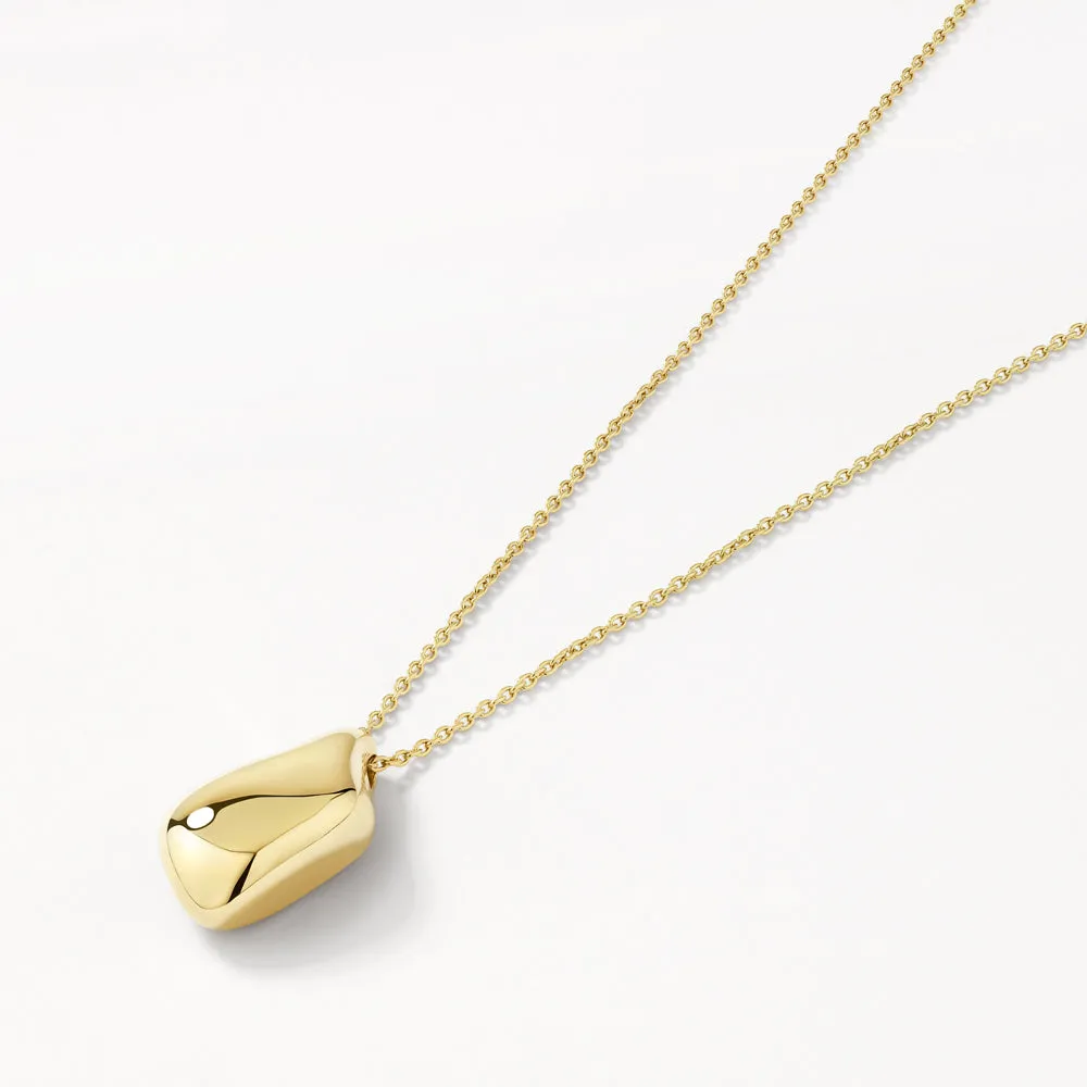 Organic Drop Pendant Necklace in Gold