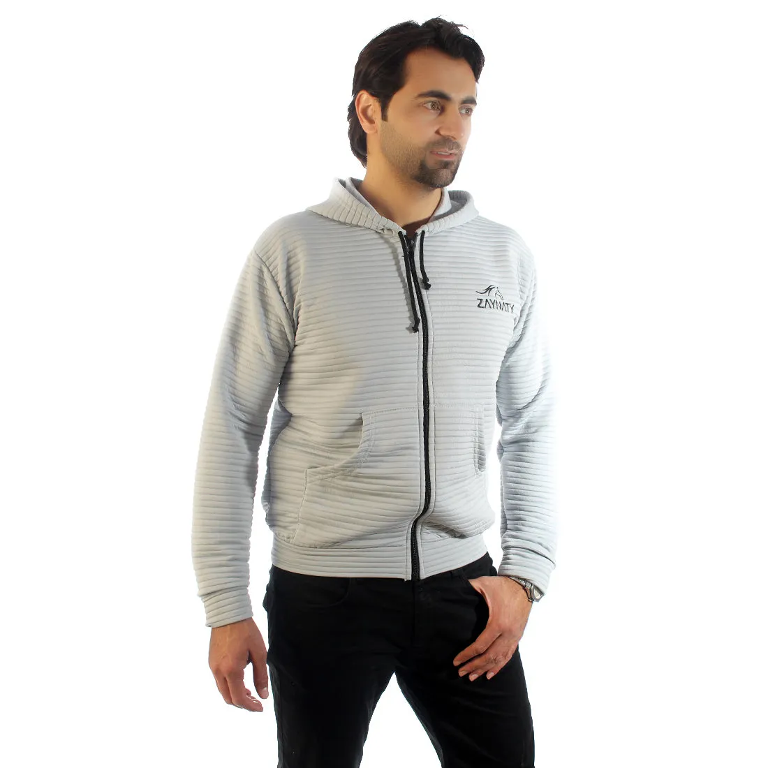 Original Zaynaty Embroider Full Zip Up Stylish Hoodies -6006