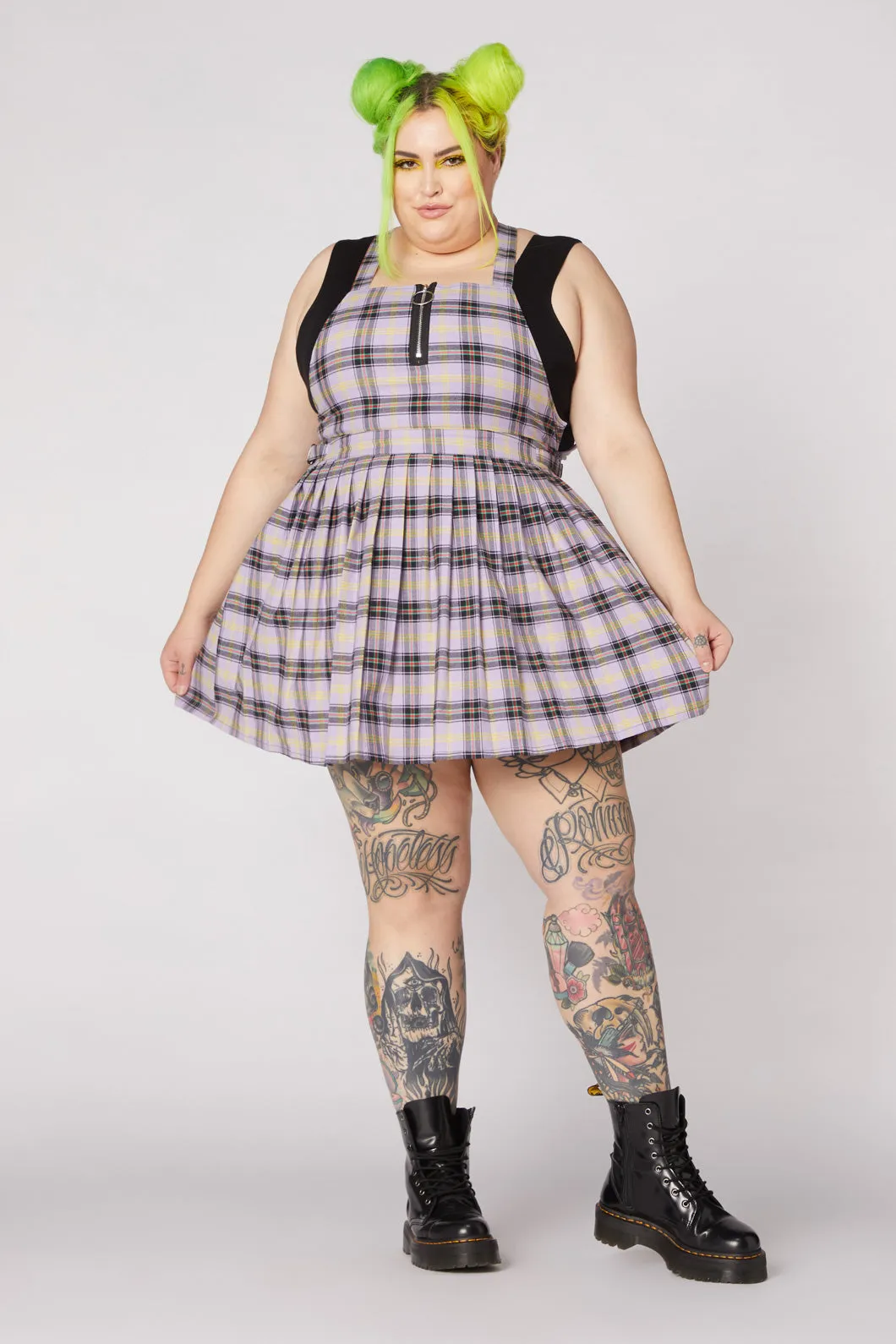 Outsider Tartan Pleat Pinny