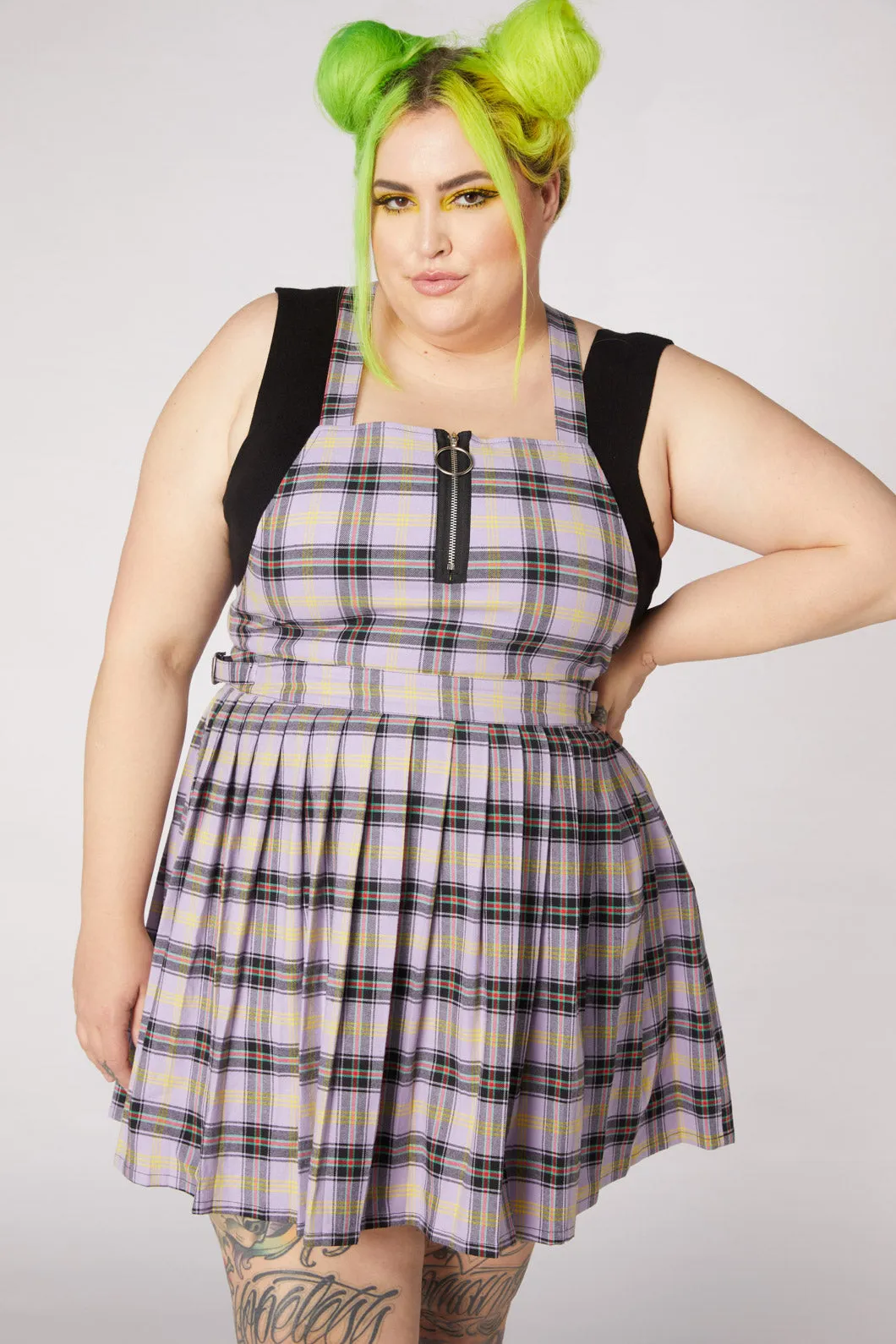 Outsider Tartan Pleat Pinny