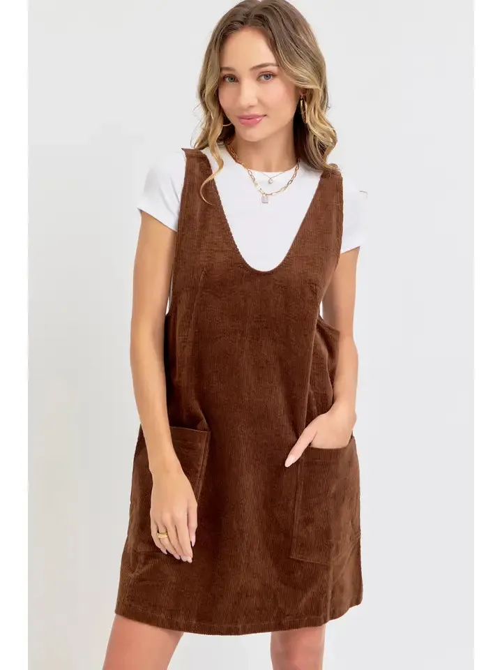 Paige Corduroy Overall Mini Dress