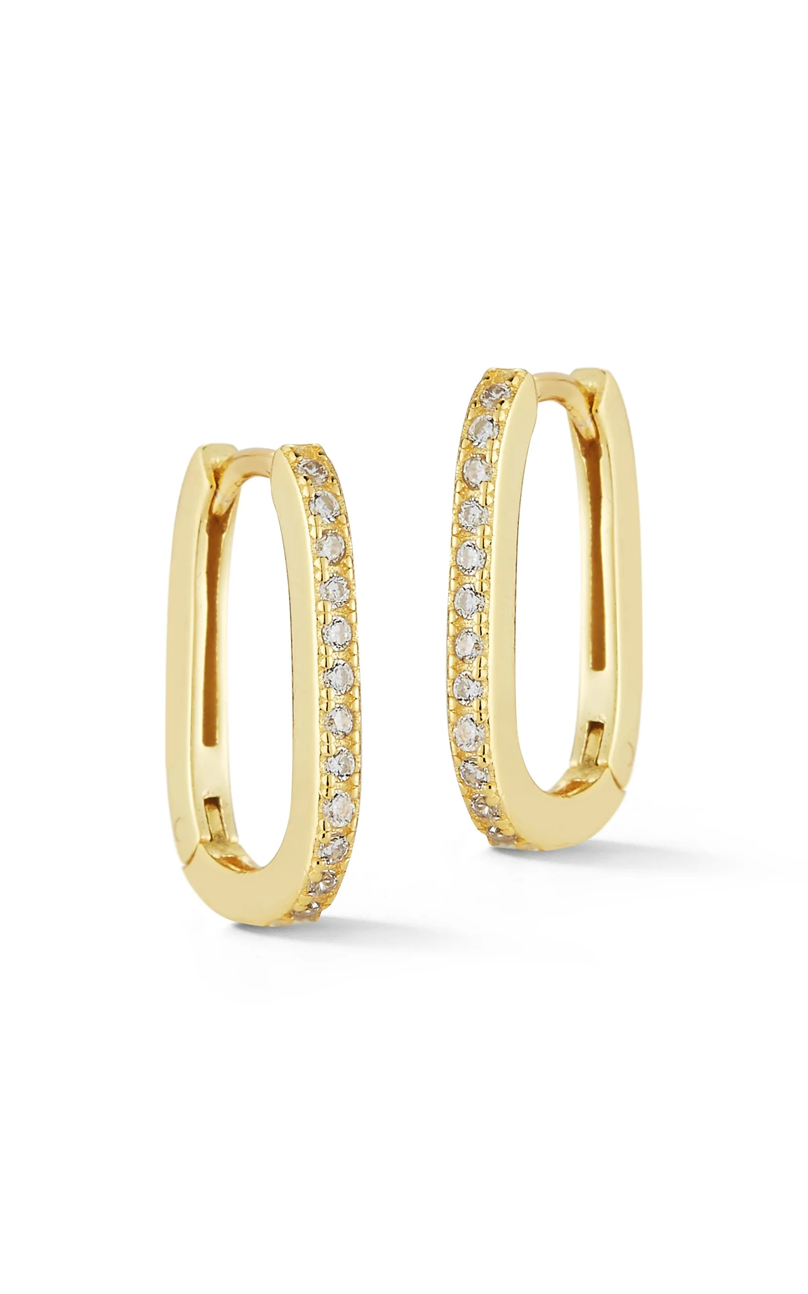 Pavé Oval Huggie Earring