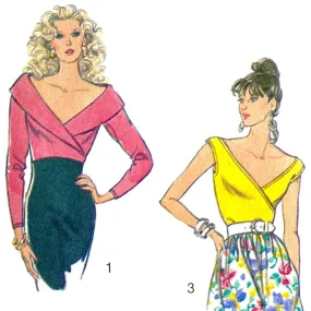 PDF - Vintage 1980s Pattern – Off The Shoulder, Cross-over Tops -  Bust 34” (87cm) - Instantly  Print At Home