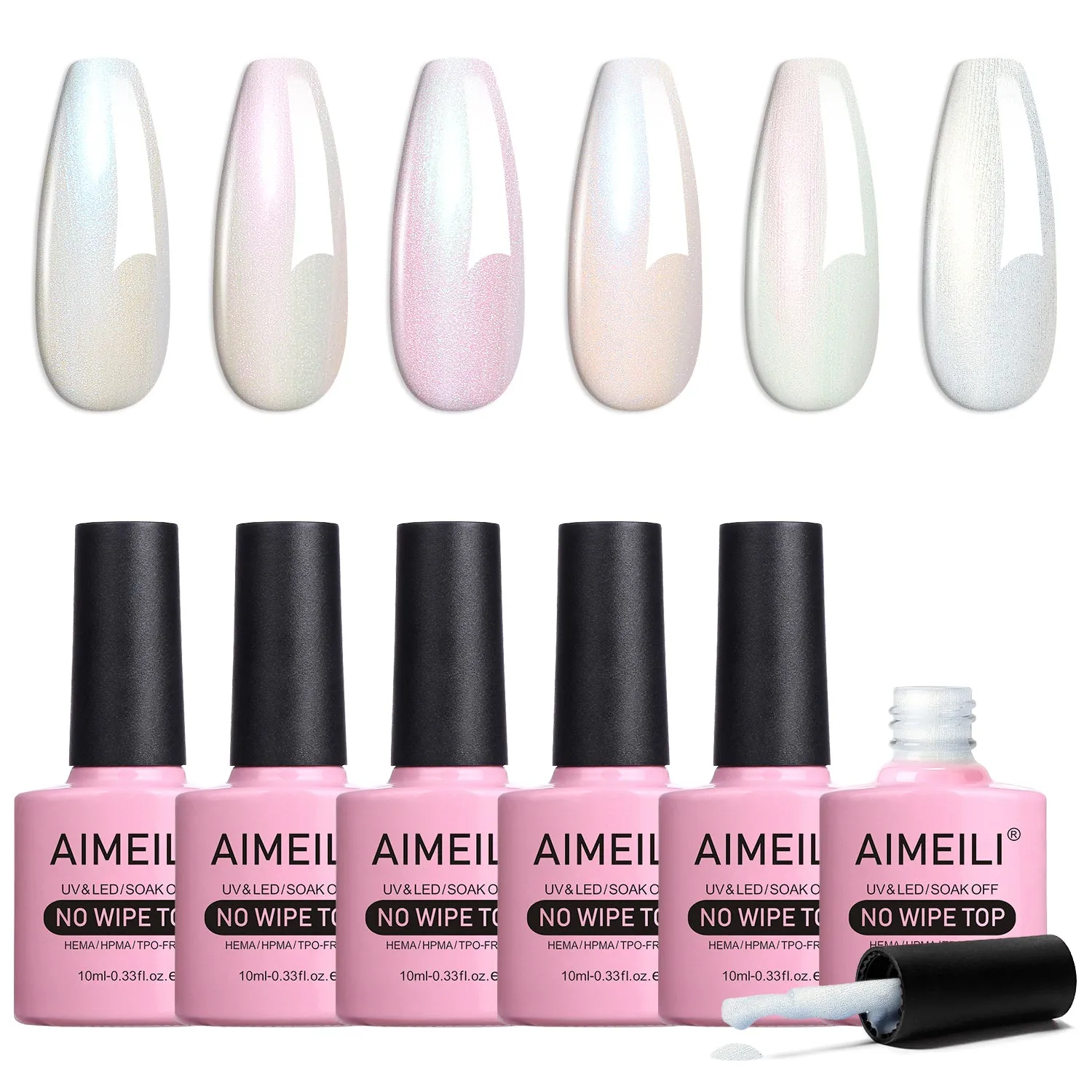 Pearl Glitter Top Coat Gel Polish Set