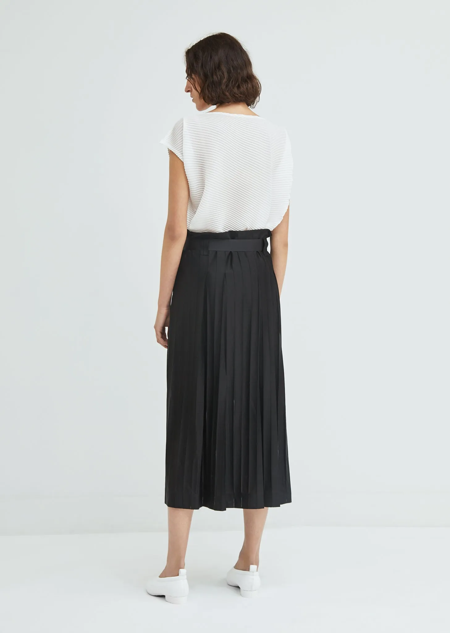 Pleated Skirt with Belt