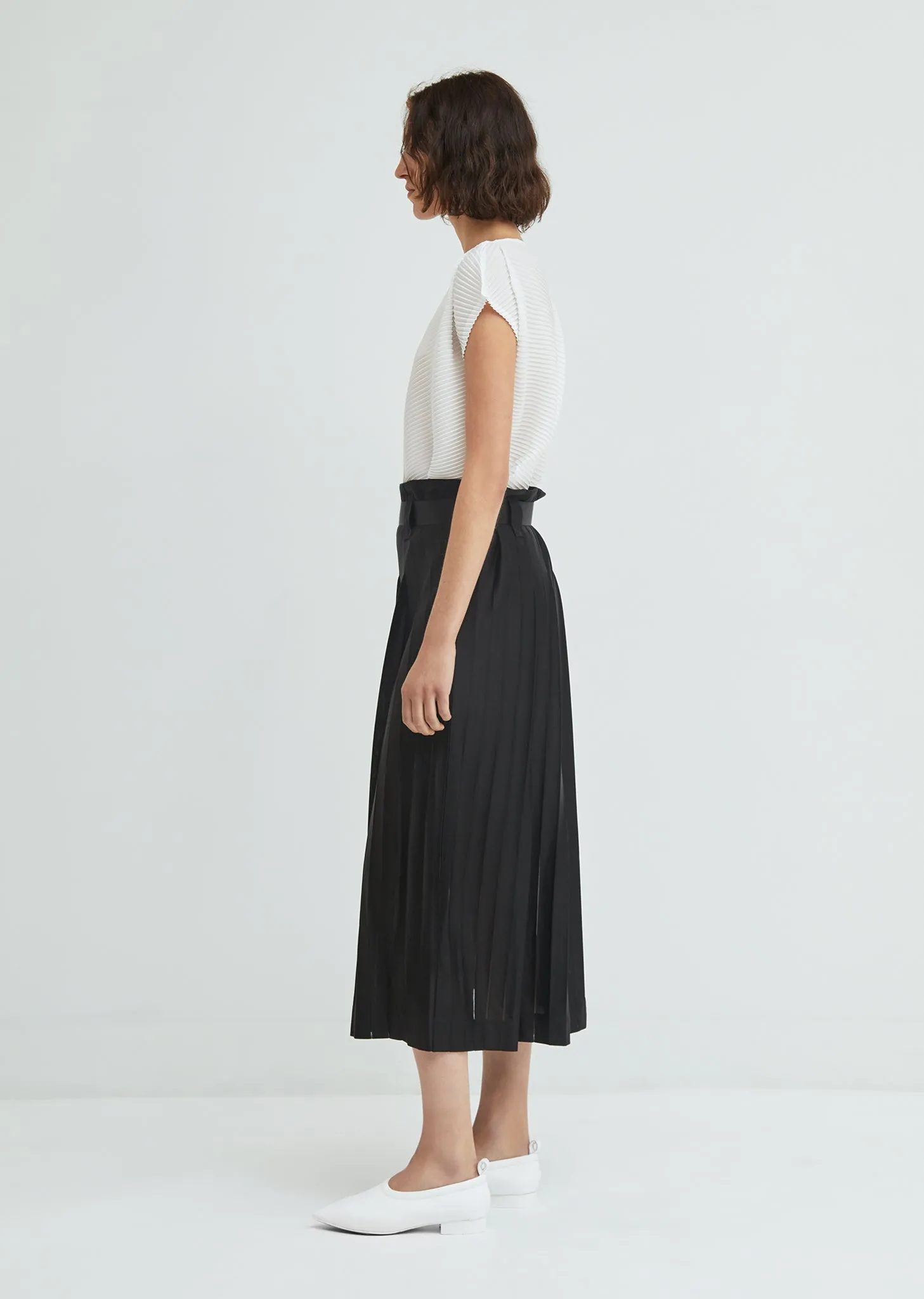 Pleated Skirt with Belt