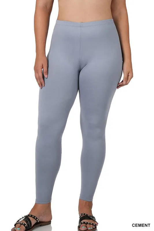 PLUS BRUSHED DTY MICROFIBER FULL LENGTH LEGGINGS