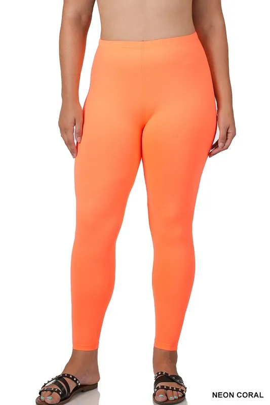 PLUS BRUSHED DTY MICROFIBER FULL LENGTH LEGGINGS